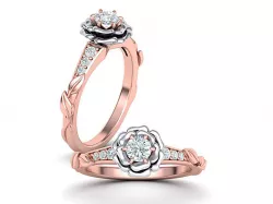 Flower Rose Ring Engagement ring Own design 0413 3dmodel 3D print model