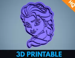 Frozen Animation Elsa Cookie Cutter Soap Stamp Clay Embosser   3D print model