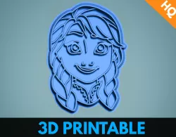 Frozen Movie Anna Cookie Cutter Soap Stamp Clay Embosser  Gift 3D print model