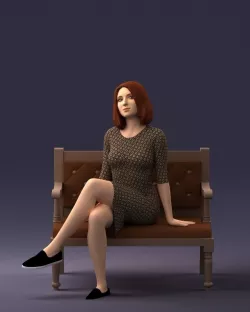 girl on a bench 0618 3D print ready 3D print model