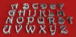 HARRINGTON FONT UPPERCASE AND LOWERCASE 3D LETTERS STL FILE 3D print model