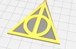 Harry Potter Deathly Hallows Model For Necklace or Keychain 3D print model