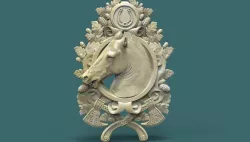 Horse head medallion 3d stl model for cnc 3D print model 3D print model