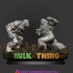 Hulk VS Thing Diorama Statue Printable 3D print model