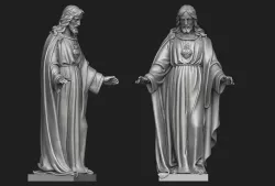 Jesus with Sacred Heart Statue 3 3D print model