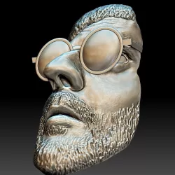 Leon killer portrait bas-relief stl file 3D print model
