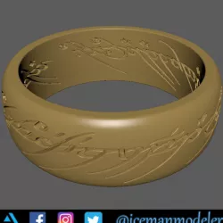 Lord Of The Ring ring 3D print model