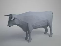 low poly cow 3D print model
