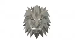 Low Poly Lion Head Low-poly 3D print model