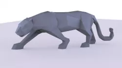 low poly Panther 3D print model