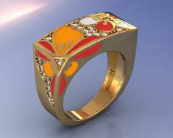Luxury Brand Enamel Ring  3D print model