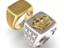 male signet with crown  3D print model