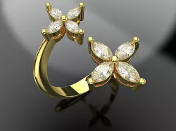 Marquise diamond ring Fashion jewelry 3d printing file stl 3dm 3D print model