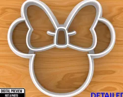 Minnie Mouse Head with Bow Cookie Cutter 3D print model