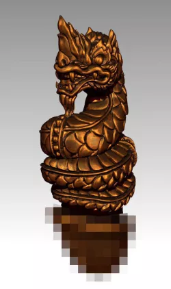 NAKA Amulet Snake Tiny  Chinese Zodiac Charm talisman 3D print model