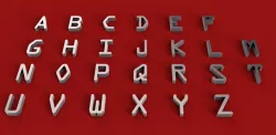 OCRA font uppercase and lowercase 3D letters STL file  3D print model