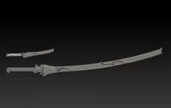 Oni Genji sheaths and swords 3D print model