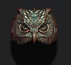 owl ring 3D print model