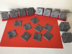 Periodic Table of Elements  p-block  chemistry   -  stl file 3D print model
