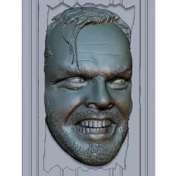 Portrait Bas-relief STL Shining Jack Nicholson 3D print model