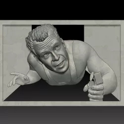 Portrait STL bas-relief Die Hard 3D print model
