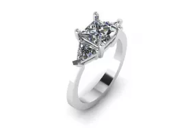 Princess Cut Ring 3D print model