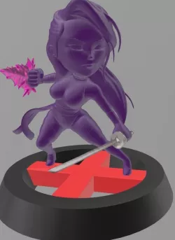 Psylocke cartoon  3D print model