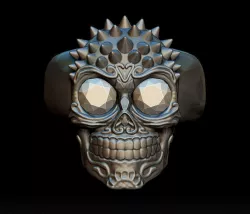 Punk skull ring 3D print model