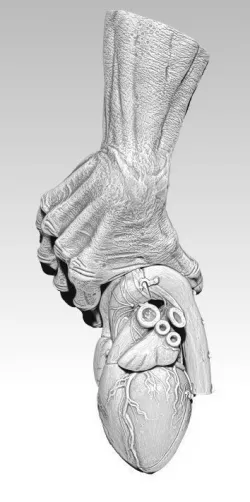 Realistic Heart Hand Pendant jewelry model 3D print model
