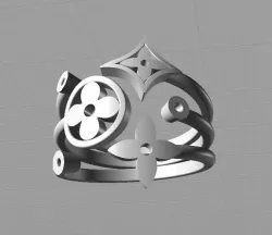 Ring flower stl 3D print model