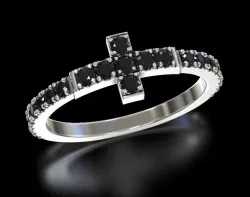 Ring with a cross in the stones 471 3D print model