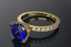 Ring with gems 3D print model 3D print model