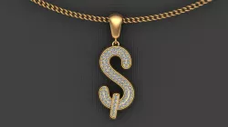 S LETTER PENDANT  3D print model