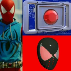 Scarlet Spider Faceshell and Belt Buckle  3D print model