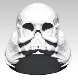 Scary Hands Human Skull Ring  3D print model