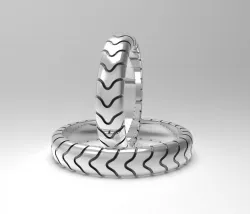 Simple narrow wedding bands 3D print model
