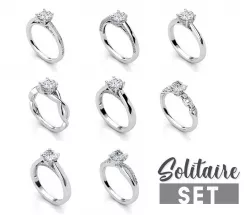 Solitaire ring set 3D print model