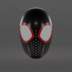 Spiderman Into The SPiderverse Miles Morales Face Shell 3D print model