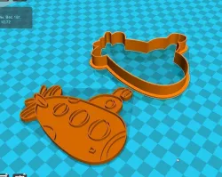 Stl file Submarine cookie cutter for printing on 3D printer 3D print model