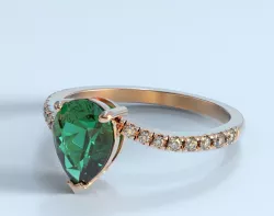 Stylish pear and diamonds engagement ring 472 3D print model
