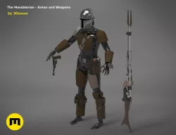 The Mandalorian - full armor and weapons 3D print model