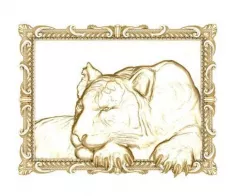 Tiger picture resting 3D print model