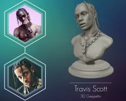 Travis Scott 3D sculpture ready to 3D print 3D print model