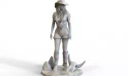 Westen Girl Sculpture 3D print model