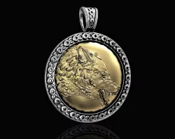 Wolf pendant 3D print model
