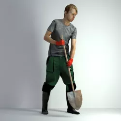 3D Scan Man Gardenner Worker 009  3D model