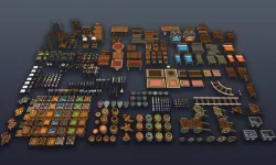 3DRT - Lowpoly Fantasy props bundle Low-poly  3D model