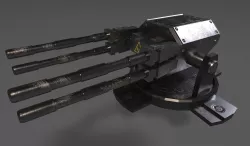 AA Gun - Spaceship Gun Textured Low-poly  3D model