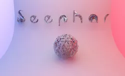 Abstract II with your texte in Aluminium and LightBox 3D model