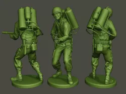 American soldier ww2 fire A6 3D print model